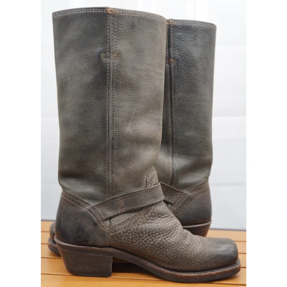 Frye Harness 12R Leather Motorcycle Boots Made in USA Size 7.5M
